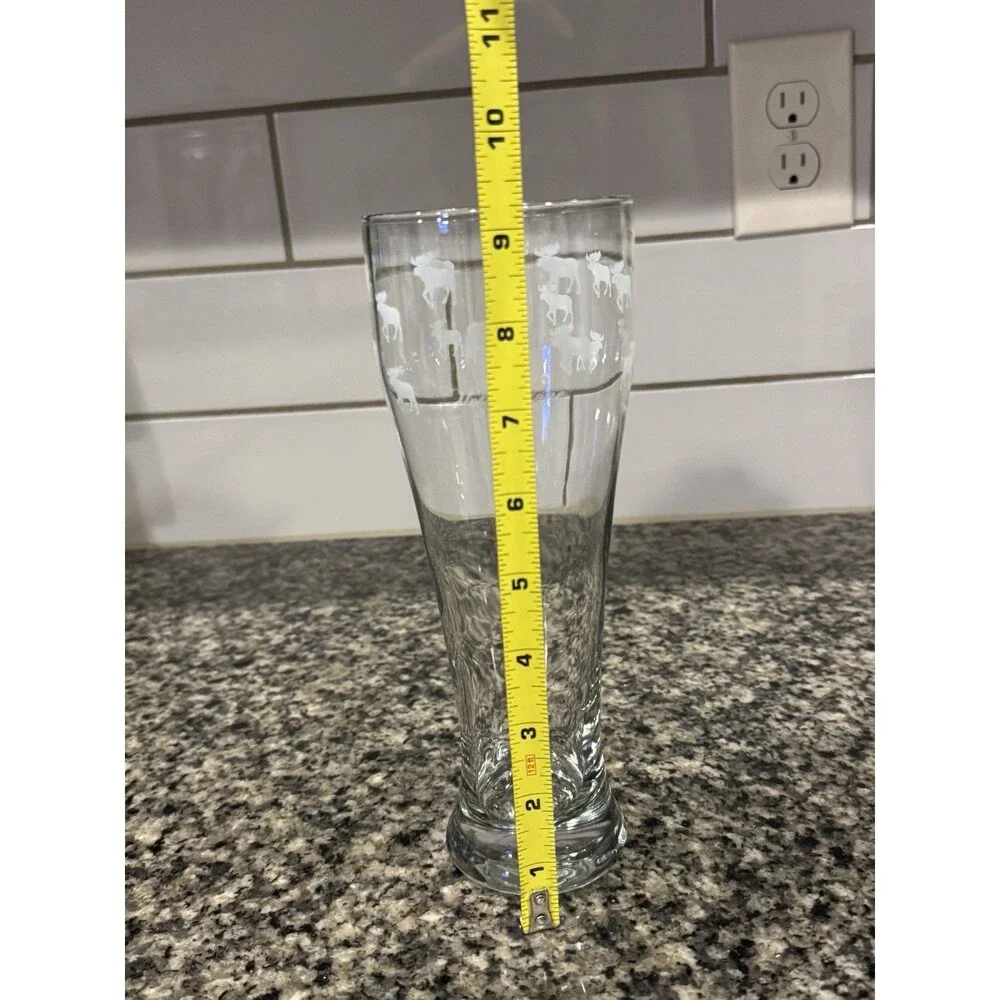 16oz Yellowstone National Park Pilsner Glass w/Moose 9.25”